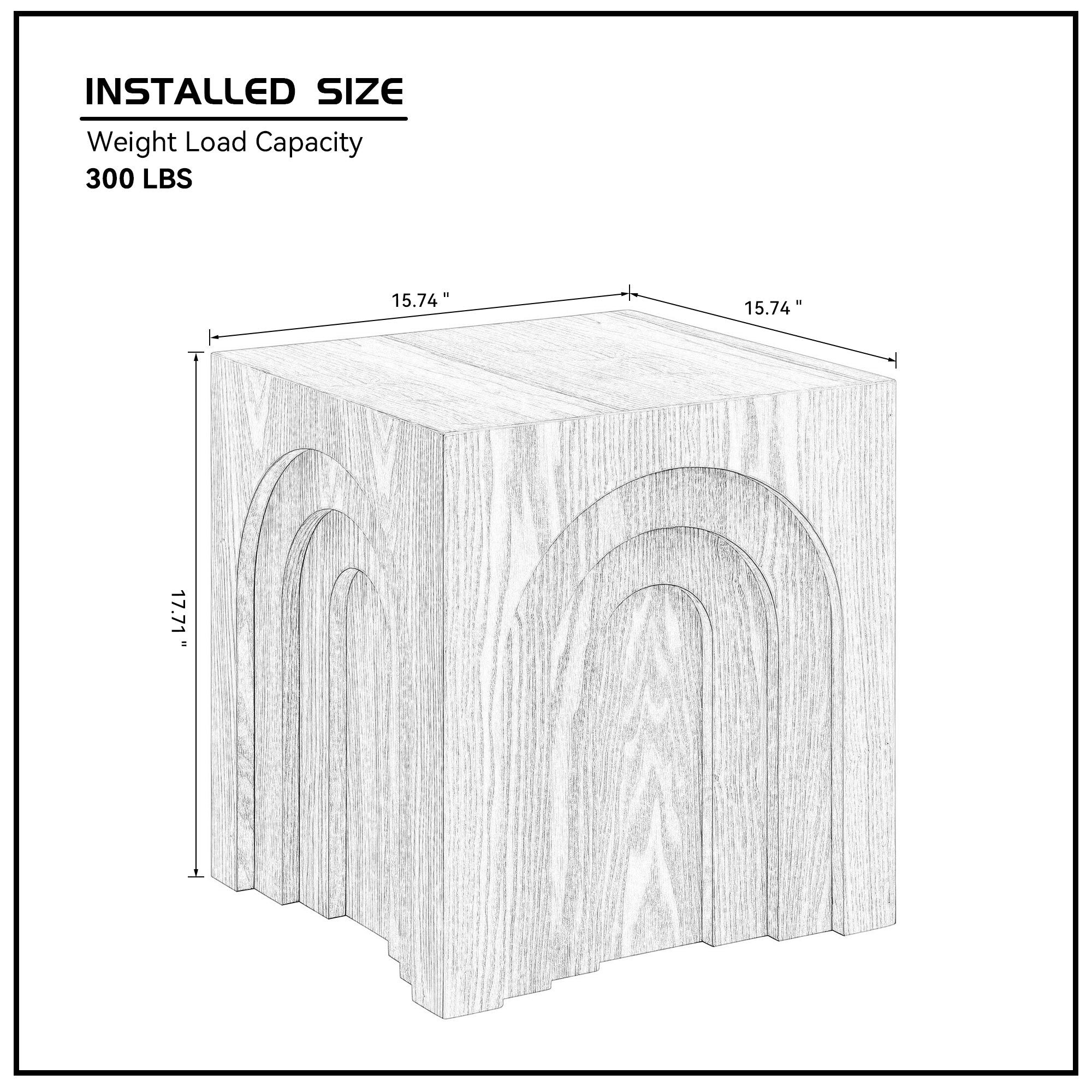 Walker Edison | Table d'appoint carrée Curve Design 