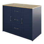 Îlot de cuisine classique et moderne avec plan de travail en bois massif