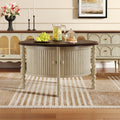 Table basse ronde de style traditionnel de 77 cm avec porte coulissante de rangement
