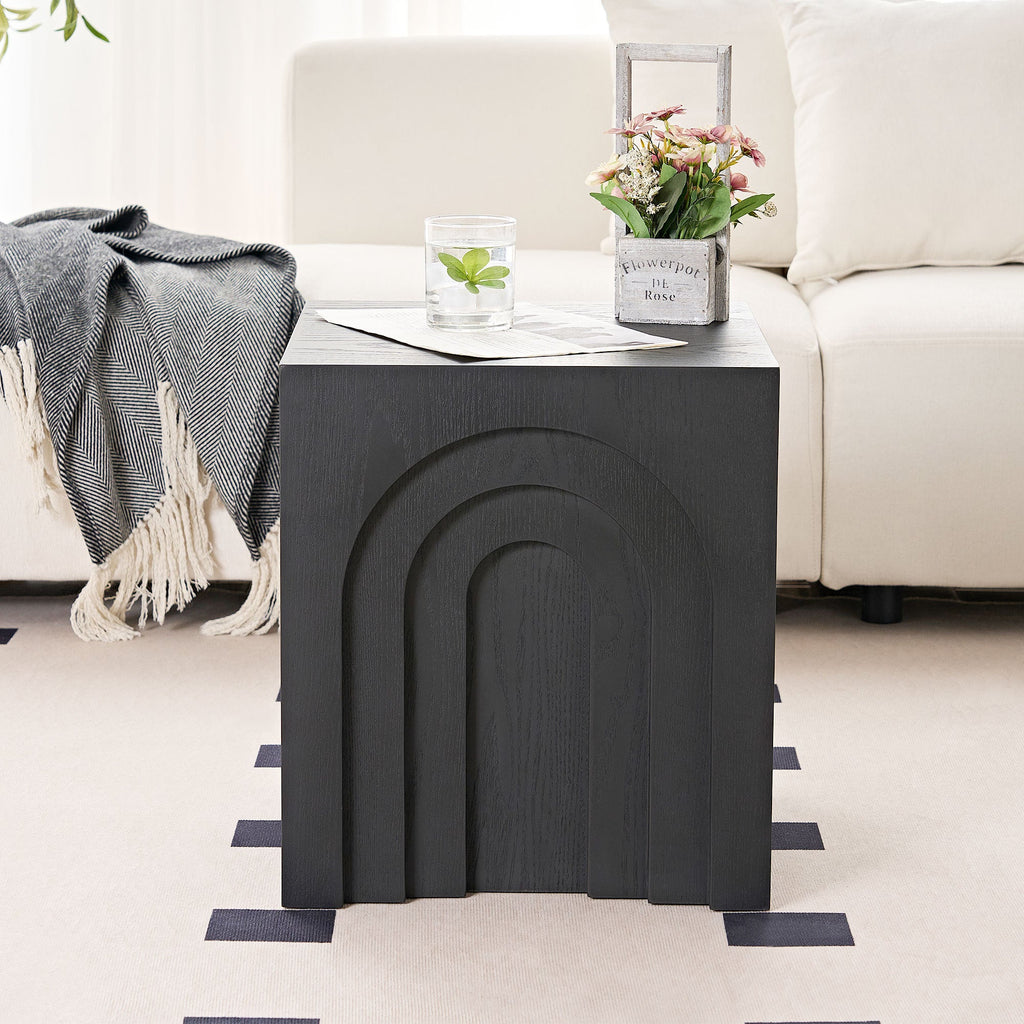 Walker Edison | Table d'appoint carrée Curve Design 