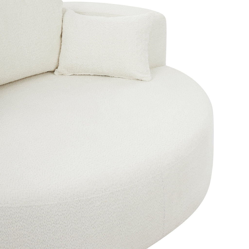 Fauteuil pivotant rond Walker Edison à 360° avec coussins