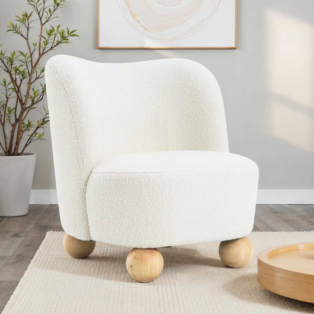Fauteuil d'appoint incurvé en boucle avec pieds boule