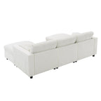 Canapé d'angle modulaire Cloud avec poches de rangement et 2 poufs amovibles