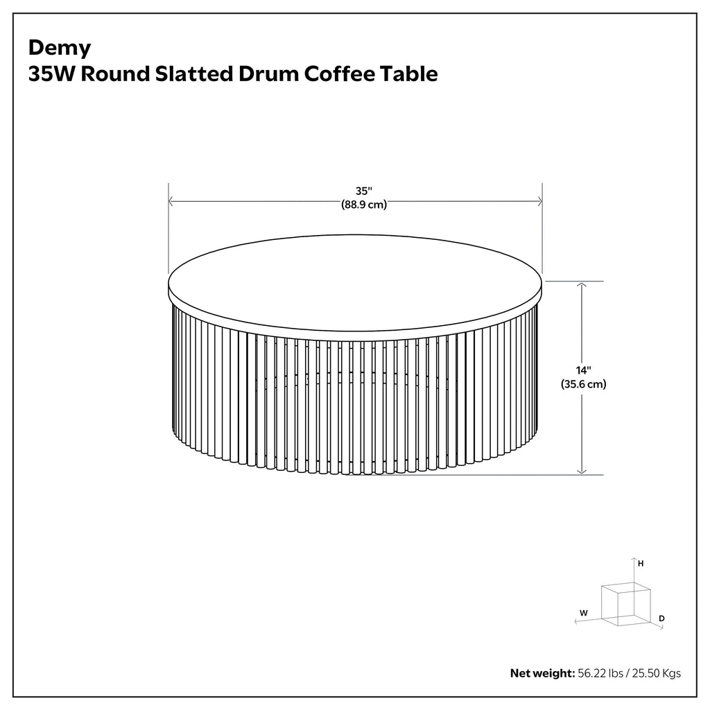 Table basse Demy à motif cannelé 