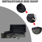 Ensemble de canapés d'angle 7 pièces en rotin tressé avec auvent pour terrasse extérieure Walker Edison 