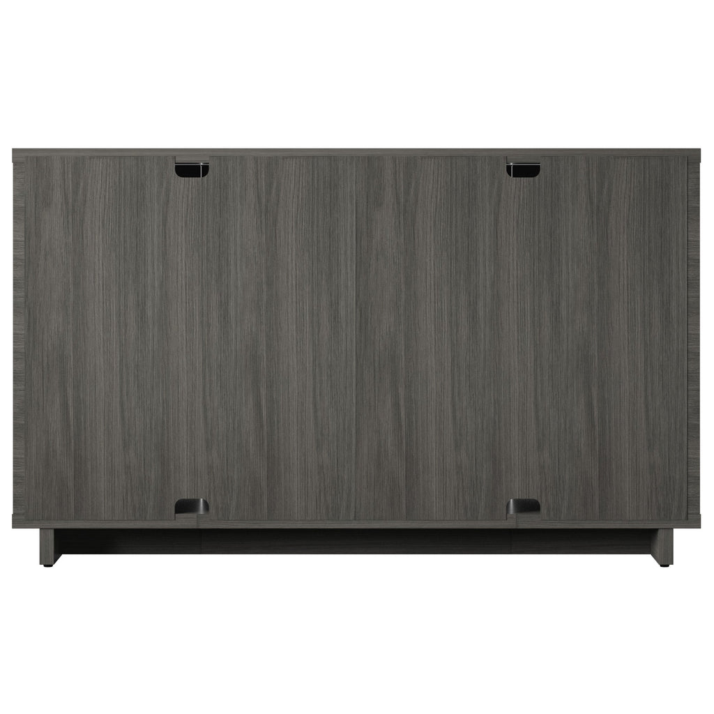 Buffet/lambris de style bohème côtier en lin avec étagères de rangement