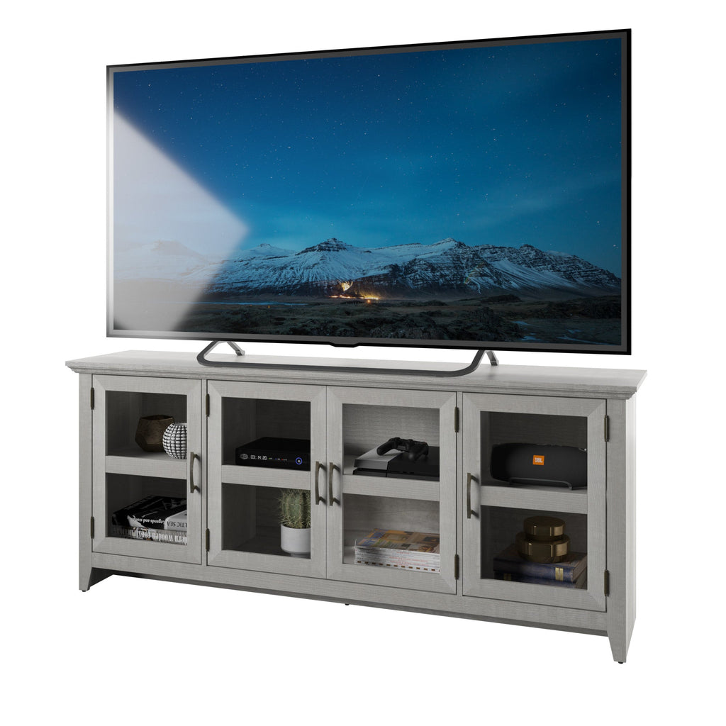 Meuble TV 72" avec portes en verre trempé