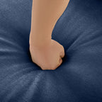 Walker Edison | Canapé deux places élégant en chenille bleue avec pouf de rangement