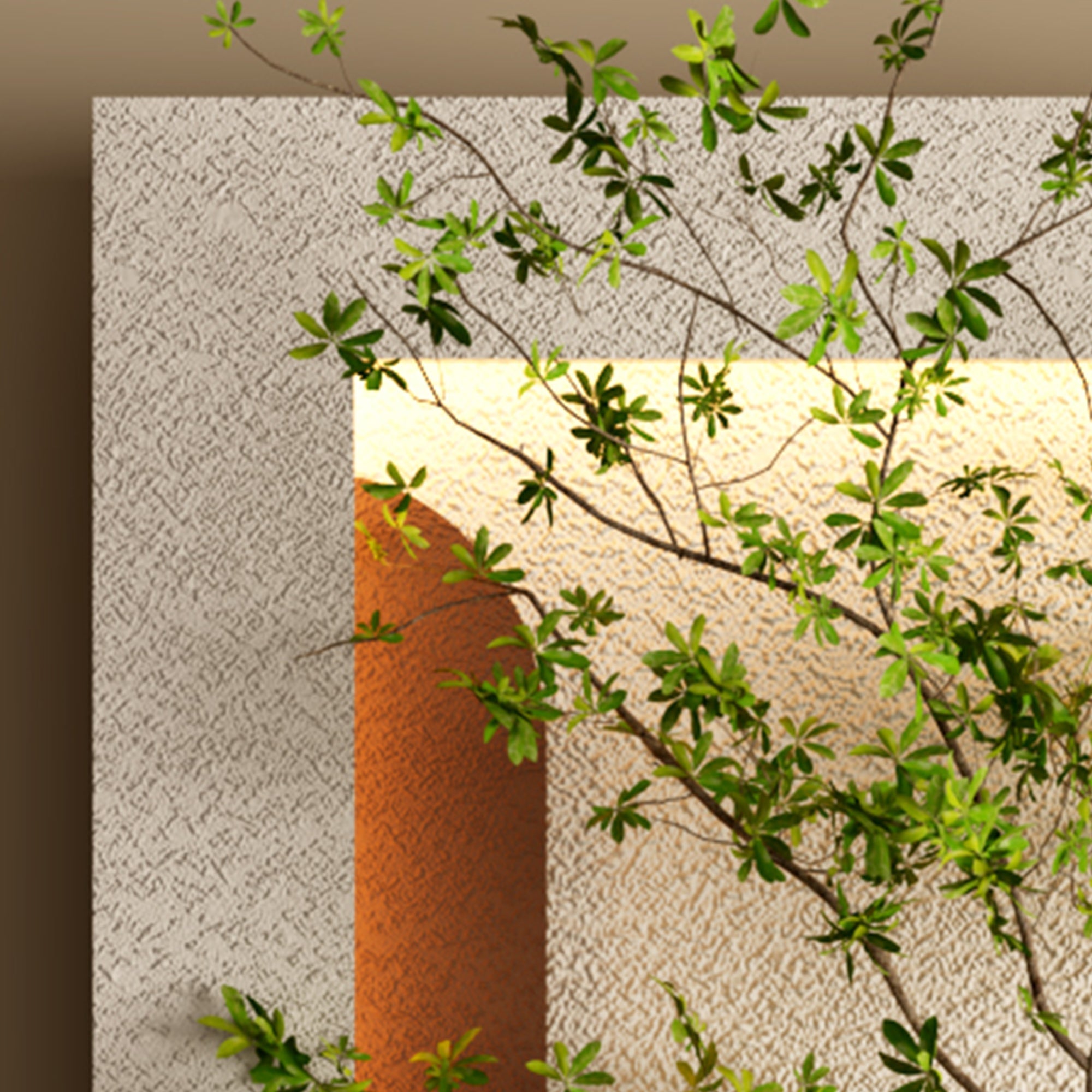 Décoration murale en grès à LED 3 couleurs réglables 