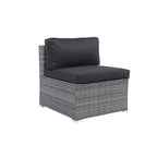 Ensemble de canapés d'angle 7 pièces en rotin tressé avec auvent pour terrasse extérieure Walker Edison 