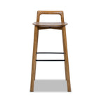 Tabouret de bar Sven 30' moderne, minimaliste, dossier bas, en bois 
