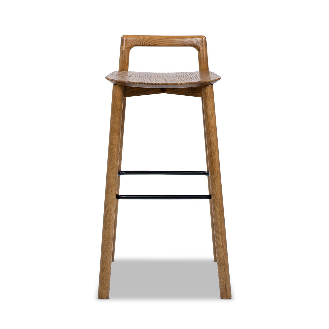 Tabouret de bar Sven 30' moderne, minimaliste, dossier bas, en bois 