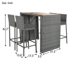 Walker Edison | Ensemble de bar extérieur en osier 5 pièces