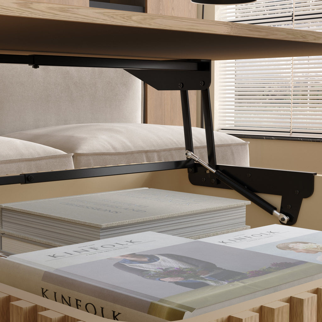 Walker Edison | Table basse traditionnelle cannelée à plateau relevable