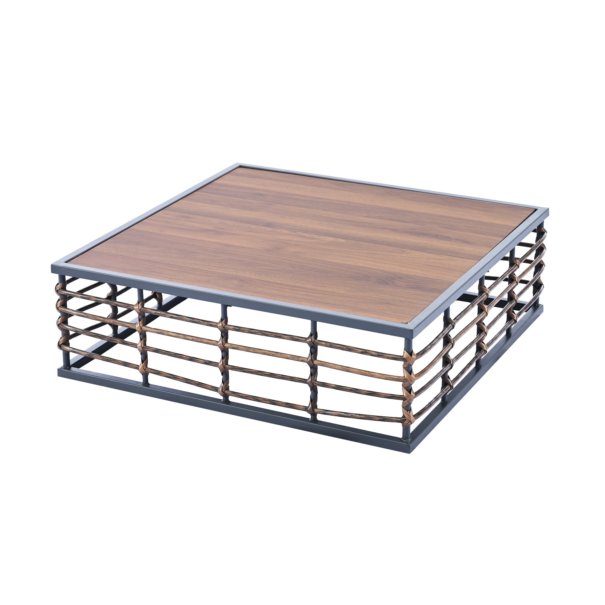 Walker Edison | Ensemble de canapé d'angle 7 pièces en métal, style minimaliste moderne, pour terrasse extérieure