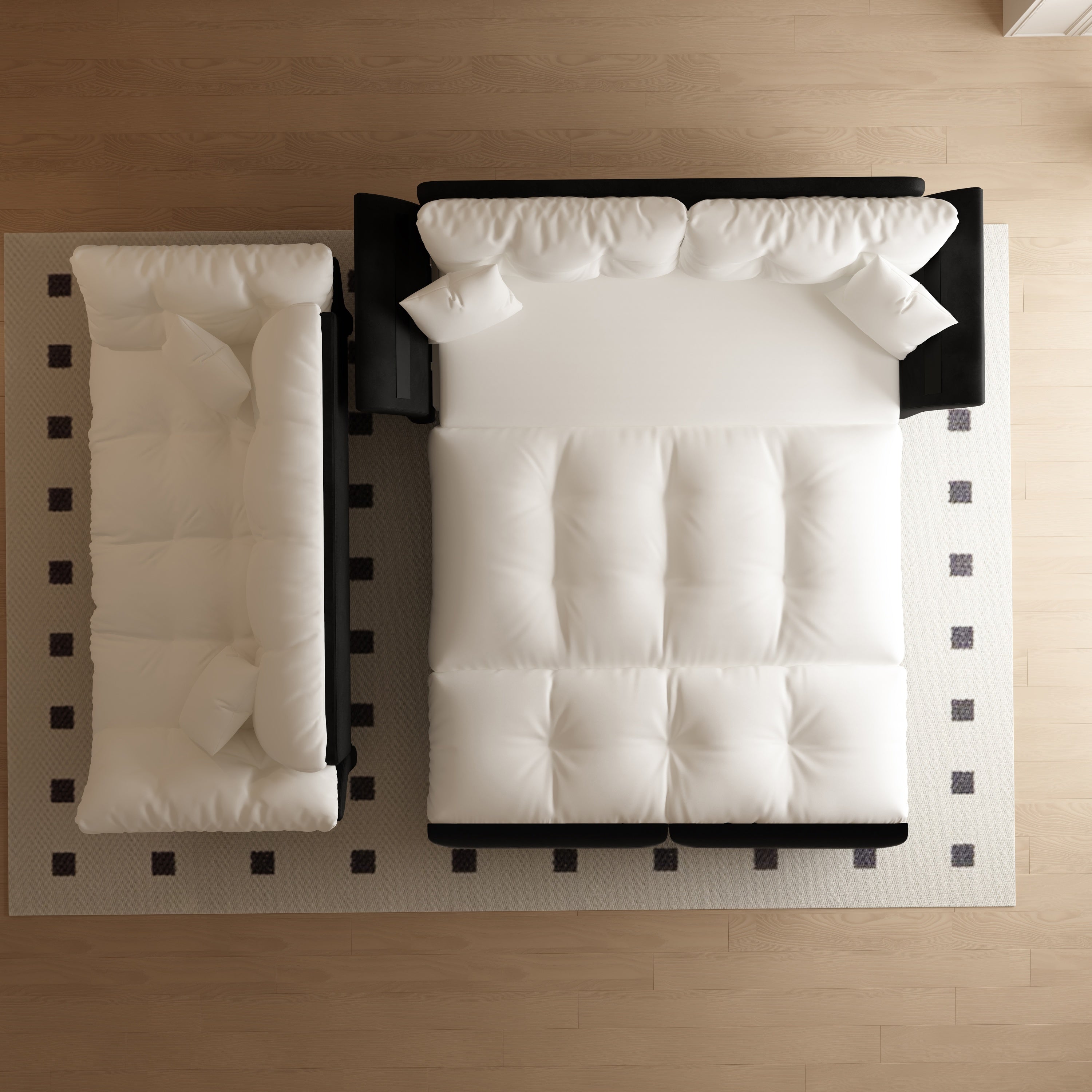 Walker Edison | Canapé-lit convertible 3 en 1 (lit Queen) 