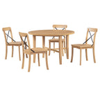 Walker Edison | Ensemble de salle à manger rétro simple 5 pièces avec 4 chaises 