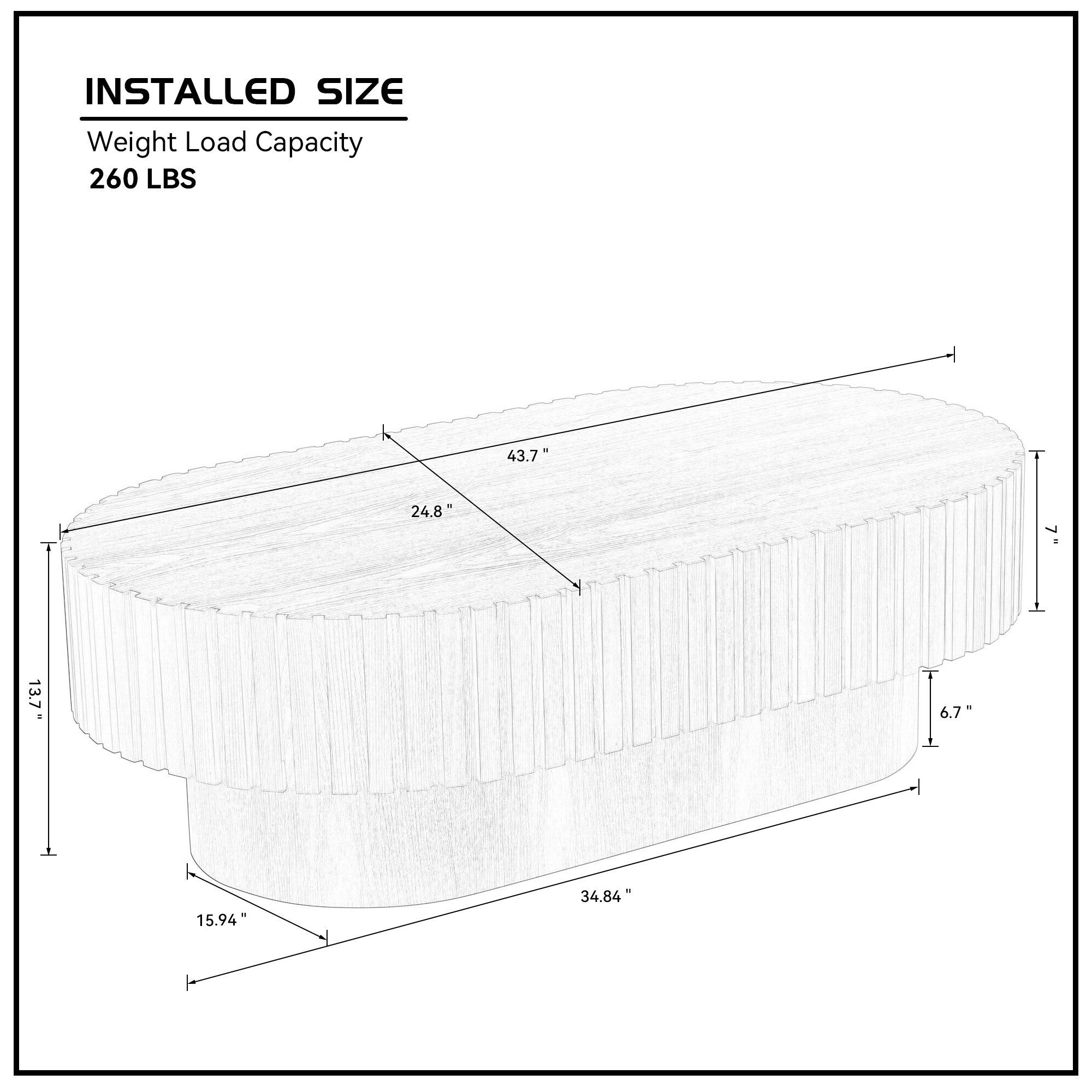 Walker Edison | Table basse moderne cannelée artisanale