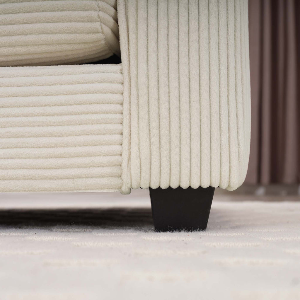 Walker Edison | Fauteuil d'appoint Cloud à assise profonde en velours côtelé avec repose-pieds