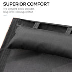 Walker Edison | Chaise longue d'extérieur en bois avec coussin intégré