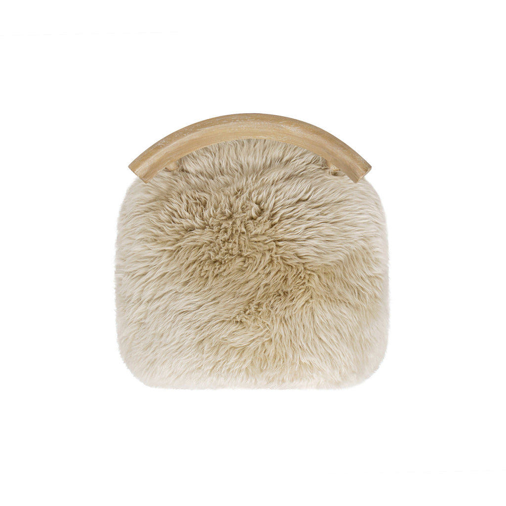 Tabouret de bar Arden 27,5 cm en fourrure véritable, hauteur comptoir