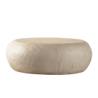 Table basse ronde en imitation pierre style milieu du siècle 