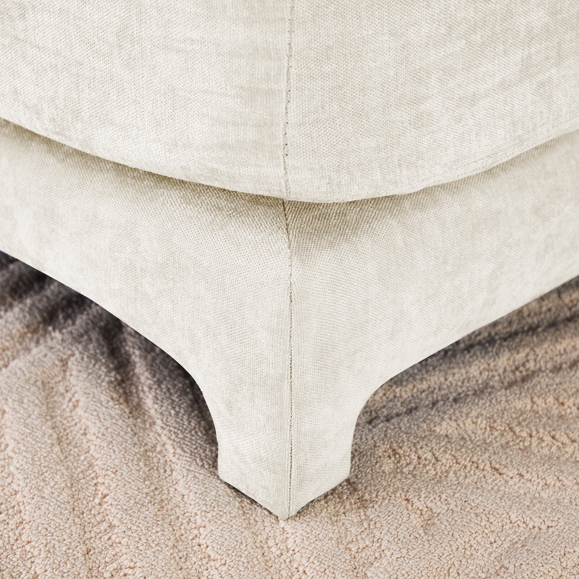 Walker Edison | Canapé d'angle en chenille et mousse haute résilience avec poufs 