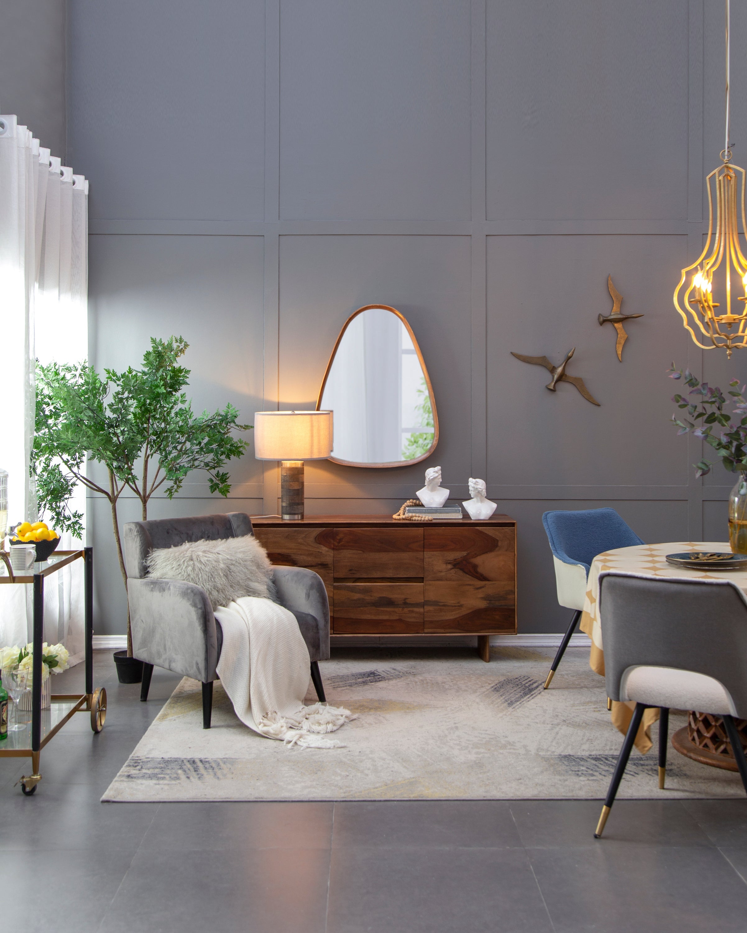 Miroir en bois Walker Edison | Design incurvé