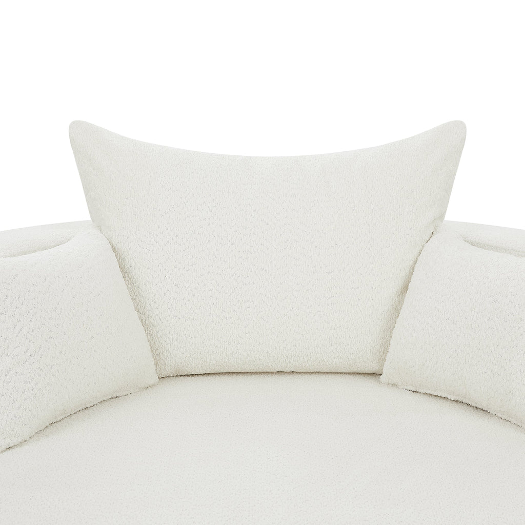 Fauteuil pivotant rond Walker Edison à 360° avec coussins