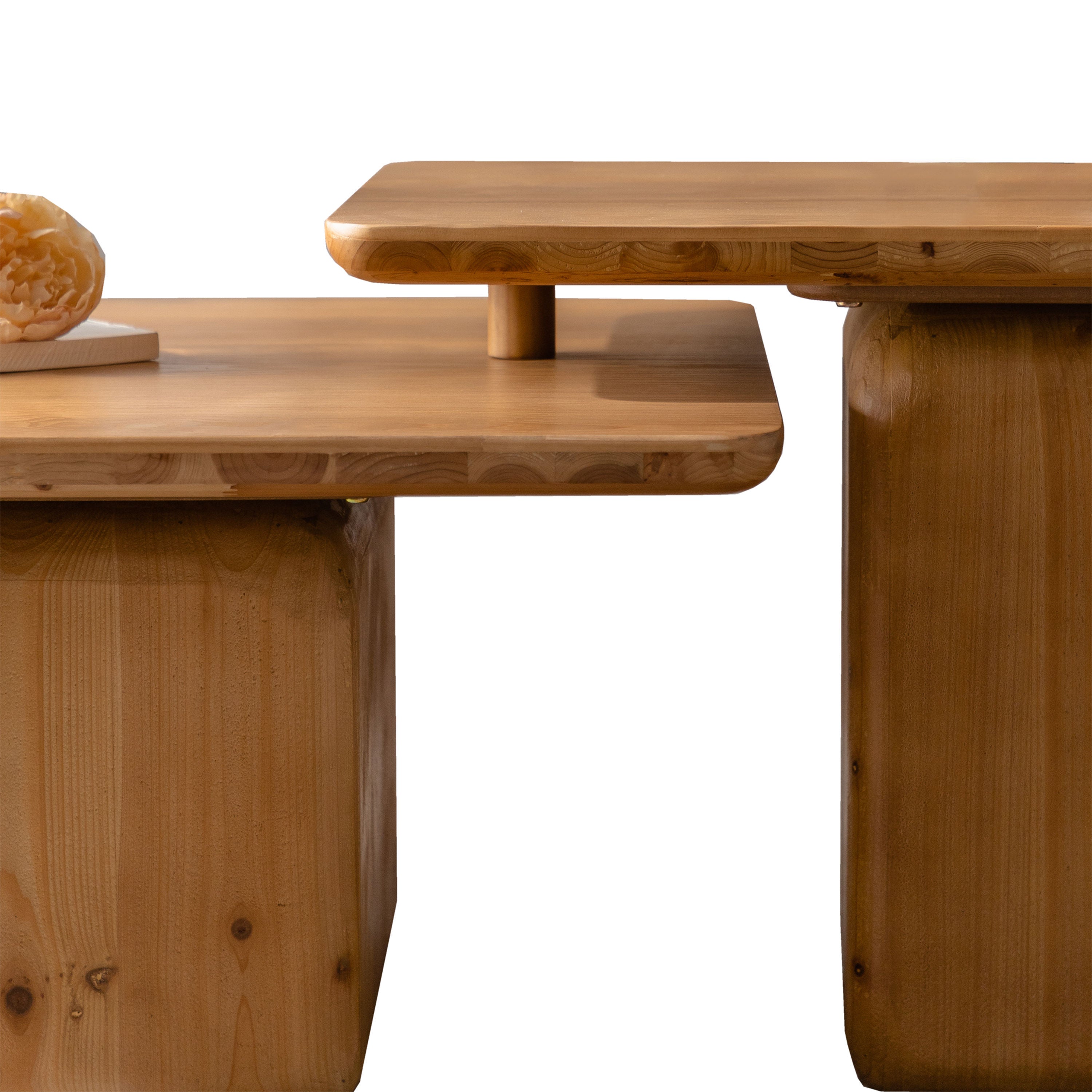 Walker Edison | Ensemble de 2 tables basses carrées style vintage