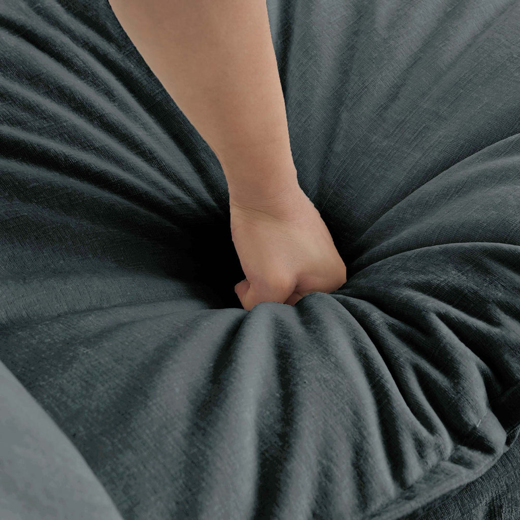 Walker Edison | Canapé d'angle modulaire confortable en forme de L Cloud avec pouf