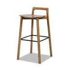 Tabouret de bar Sven 30' moderne, minimaliste, dossier bas, en bois 