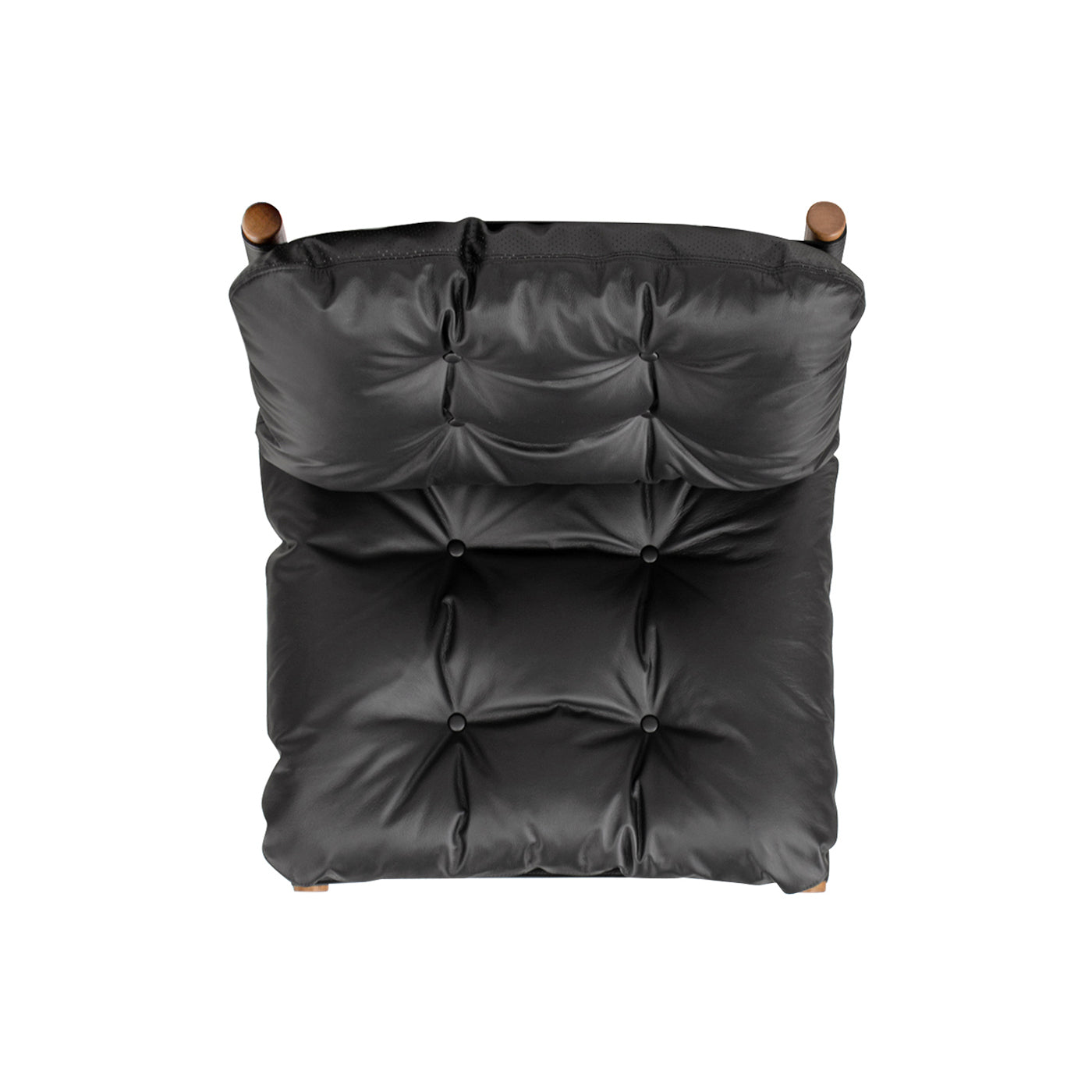 Fauteuil d'appoint Oxford 26,5' Noir en cuir noir, style moderne du milieu du siècle 