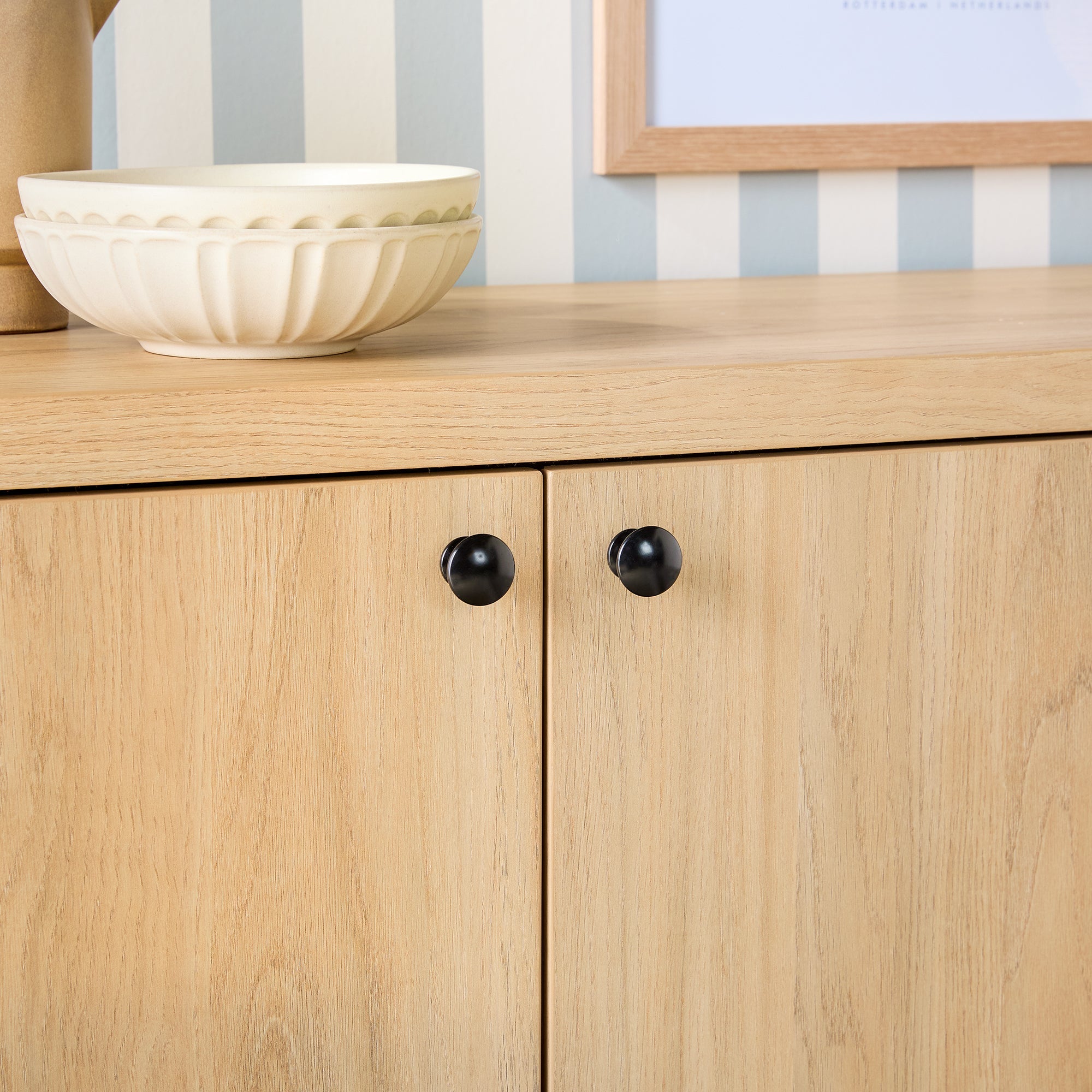 Buffet/meuble TV Paisley 60 moderne à bords festonnés, montage facile