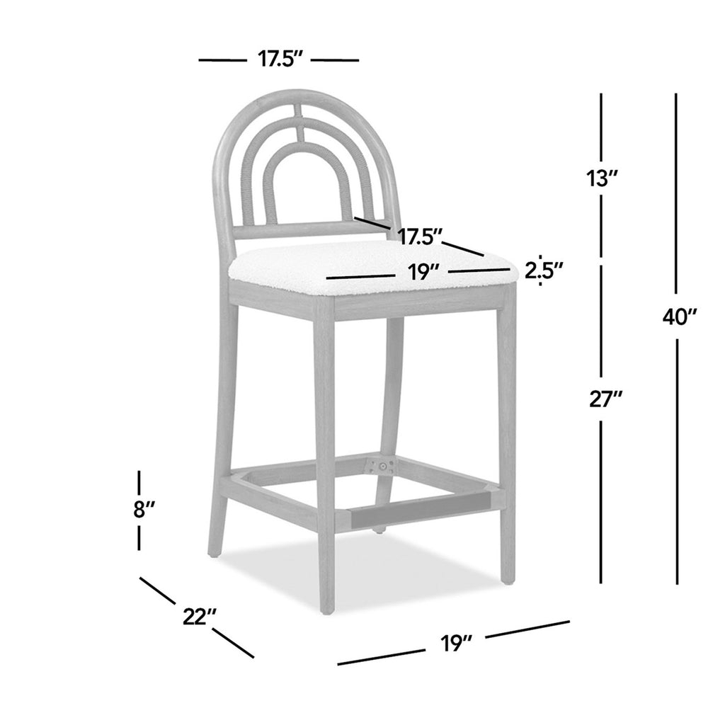 Tabouret de bar Panama Boucle 30,5' à dossier incurvé en rotin, lot de 2 