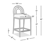 Tabouret de bar Panama Boucle 30,5' à dossier incurvé en rotin, lot de 2 