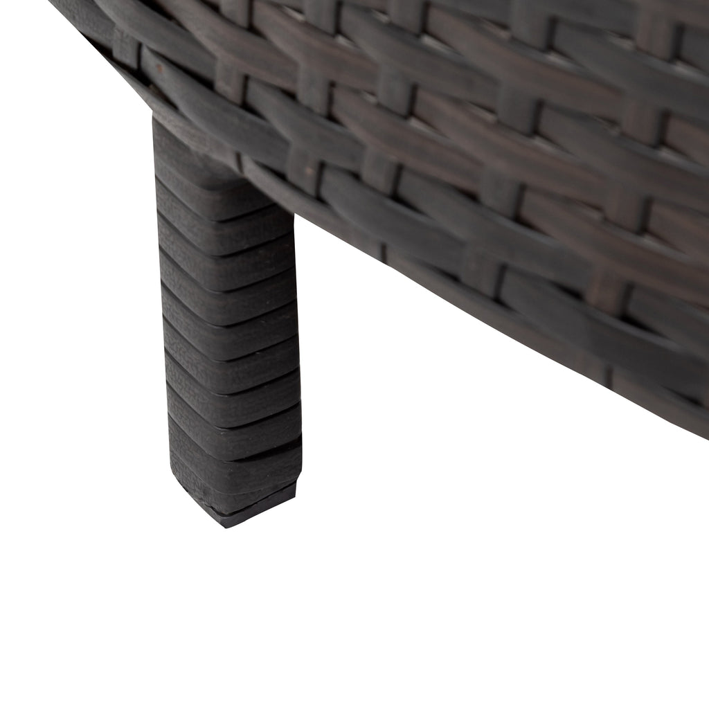 Walker Edison | Ensemble de canapés 5 pièces en résine tressée moderne résistante aux intempéries