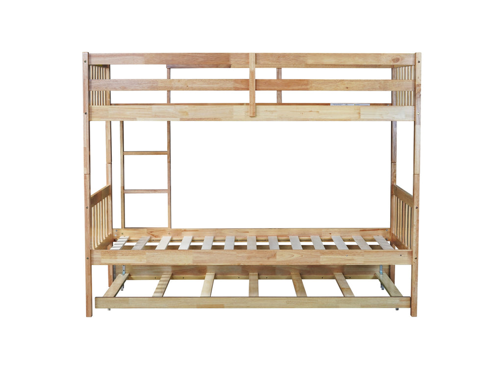 Walker Edison | Lit superposé convertible avec lit gigogne et échelle | 3 couchages 