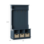 Porte-manteau d'entrée avec paniers et rangements ouverts