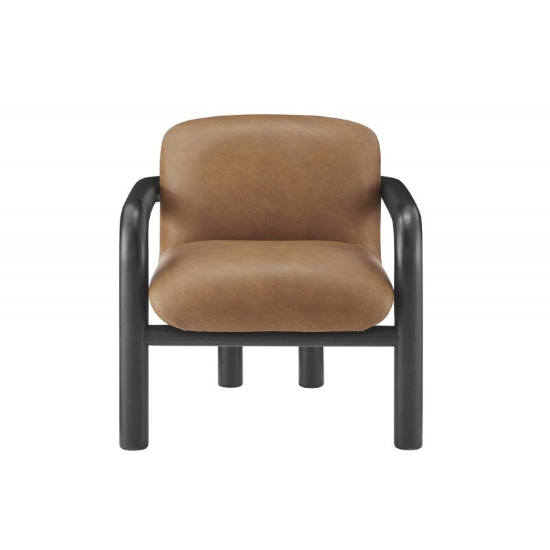 Fauteuil d'appoint moderne en similicuir avec structure en bois courbée et revêtement en bois courbé