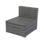 Ensemble de canapés d'angle 7 pièces en rotin tressé avec auvent pour terrasse extérieure Walker Edison 