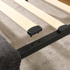 Cadre de lit rembourré en chenille, format queen, avec tiroirs 