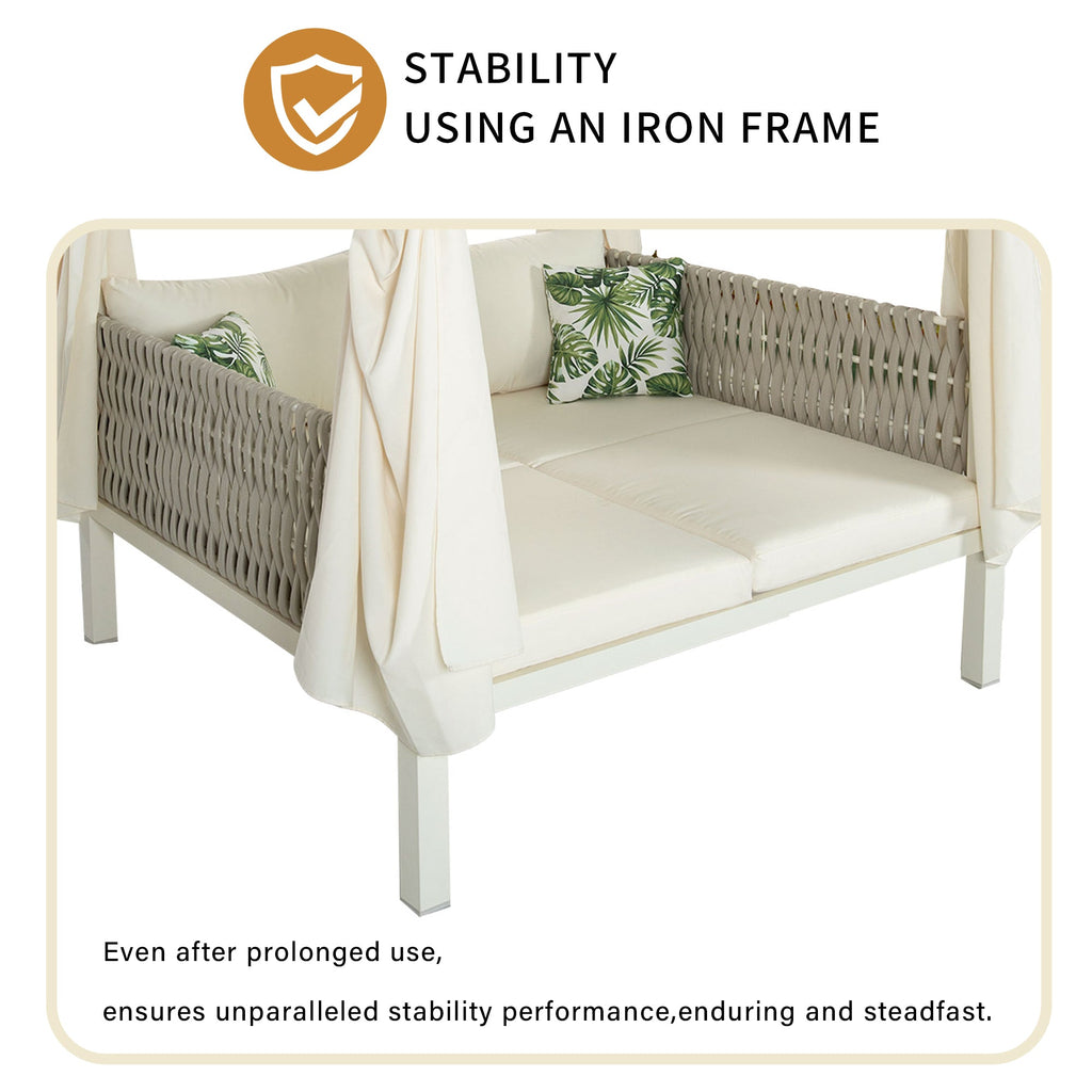 Walker Edison | Bain de soleil chic pour terrasse extérieure avec rideaux