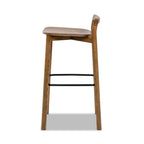 Tabouret de bar Sven 30' moderne, minimaliste, dossier bas, en bois 