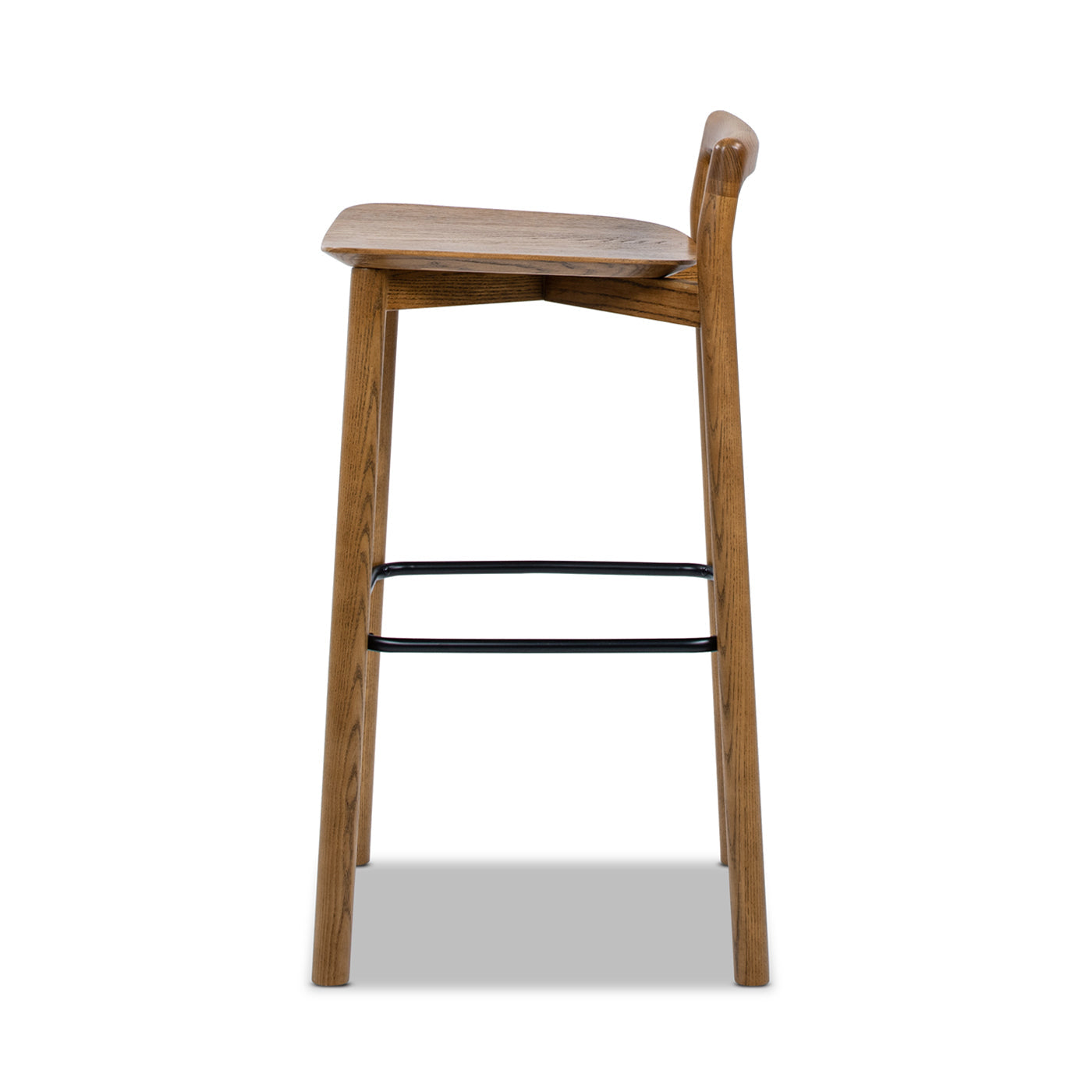 Tabouret de bar Sven 30' moderne, minimaliste, dossier bas, en bois 