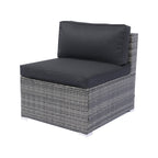 Ensemble de canapés d'angle 7 pièces en rotin tressé avec auvent pour terrasse extérieure Walker Edison 