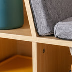 Walker Edison | Banc de lecture moderne en bois naturel à 6 compartiments