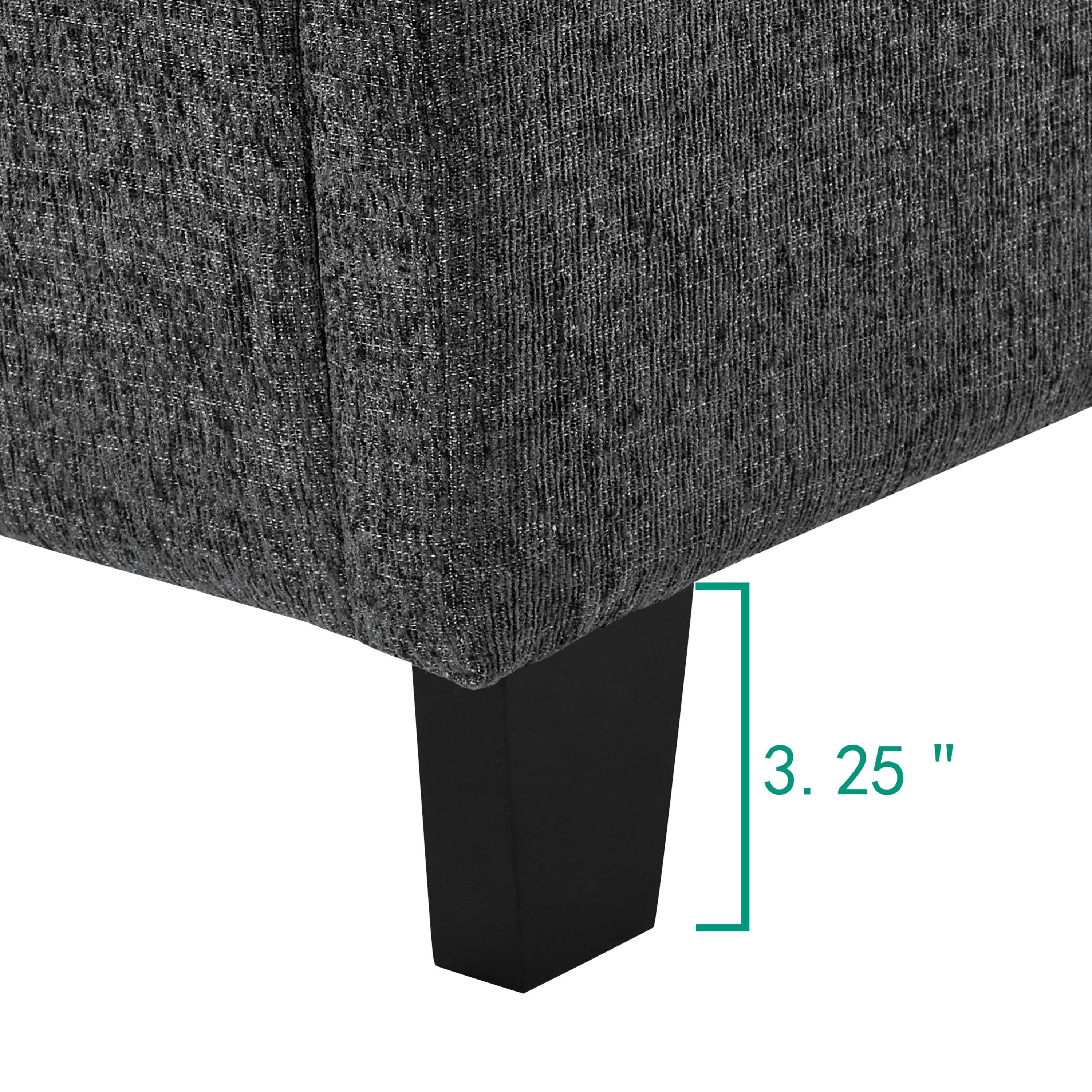 Walker Edison | Lit plateforme capitonné gris anthracite, format King