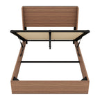 Walker Edison | Cadre de lit Queen moderne rainuré et ondulé avec rangement intégré 