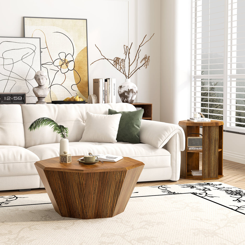 Ensemble de deux tables basses octogonales 